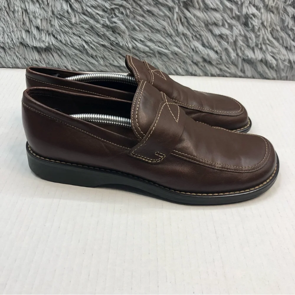 Franco Sarto Loafers Womens 8.5 Leather Upper Slip On Brown